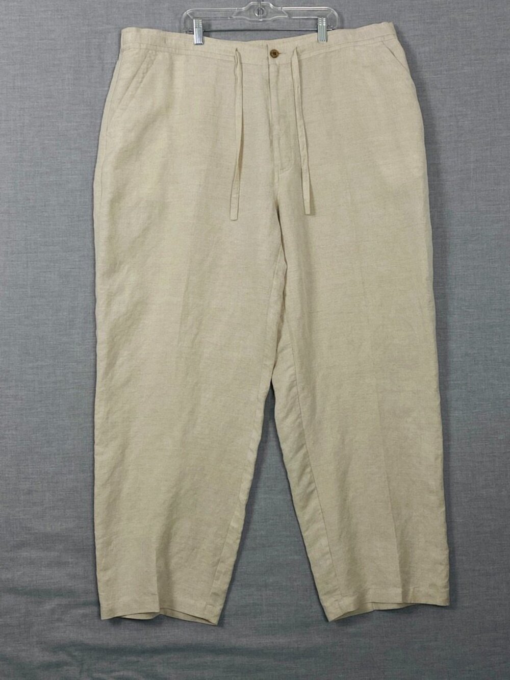 Cubavera Linen Blend Drawstring Pants Mens XXL Natural Color Relaxed Fit